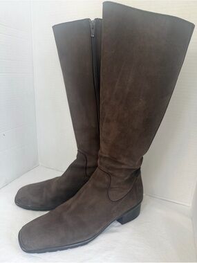 Donald Pliner Sz 9.5 Chocolate Brown Leather Air Touch Systems Tall Riding Boots